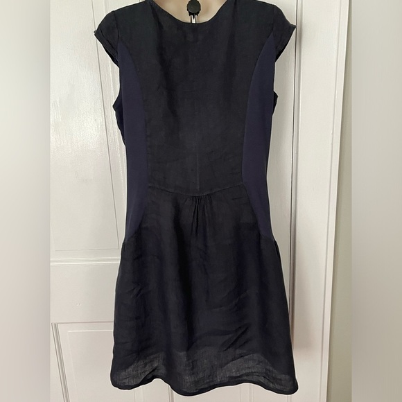 Lina Tomei Made in Italy linen shift dress Crochet S Summer Chic Vacation - Picture 5 of 11